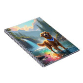 Gouden Retriever in een fantasie regenboog rivier Notitieboek (Rechterzijde)