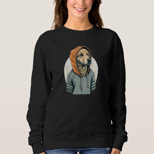 Gouden Retriever in een hoodie  Cool K9 licht trui (Voorkant)