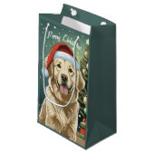 Gouden Retriever in een kerstmuts Klein Cadeauzakje (Voorkant Gekanteld)