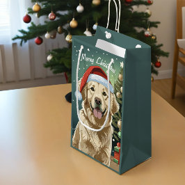 Gouden Retriever in een kerstmuts Klein Cadeauzakje