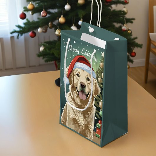 Gouden Retriever in een kerstmuts Klein Cadeauzakje