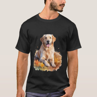 Gouden Retriever in Herfstbladeren Hond Liefhebber T-shirt