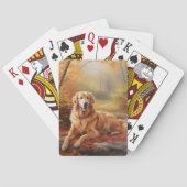 Gouden Retriever in herfstbladeren val inspireert Pokerkaarten (Achterkant)