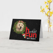 Gouden Retriever in Kerstkrans Kaart (Gele Bloem)