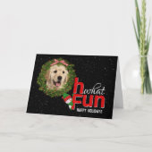 Gouden Retriever in Kerstkrans Kaart (Voorkant)