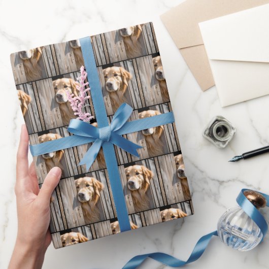 Gouden Retriever in schuurdeur Cadeaupapier (Geschenken)