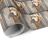 Gouden Retriever in schuurdeur Cadeaupapier (Rol Hoek)