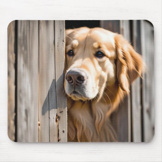 Gouden Retriever in schuurdeur Muismat (Voorkant)