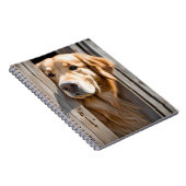 Gouden Retriever in schuurdeur Notitieboek (Rechterzijde)