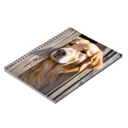 Gouden Retriever in schuurdeur Notitieboek (Linkerzijde)