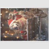 Gouden Retriever in Sleigh 1 Decoupage Papier (Voorkant)