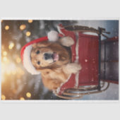 Gouden Retriever in Sleigh 2 Decoupage papier (Voorkant)