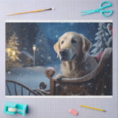 Gouden Retriever in Sleigh 3 Decoupage papier (Craft)