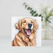 Gouden Retriever Kaart (Staand voorkant)