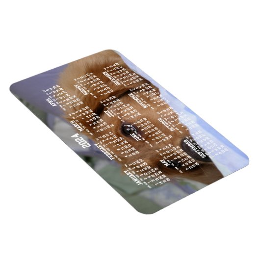 Gouden Retriever Kalender 2024 Grote Fotomagneet Magneet (Rechterzijde)