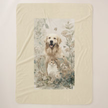 Gouden Retriever Kat Bloemendeken