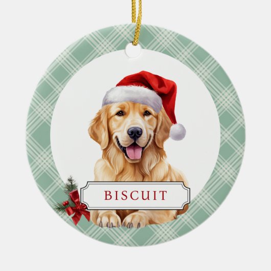 Gouden Retriever Keramische Cirkel Ornament (Voorkant)