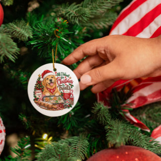 Gouden Retriever Kerst Bakken Treats Grappige Hond Keramisch Ornament
