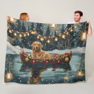 Gouden Retriever Kerst Feestelijke Reis Fleece Deken