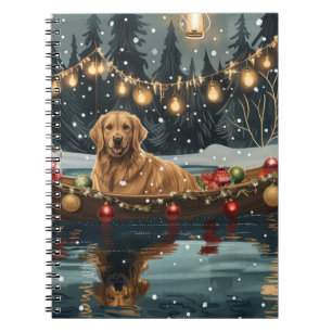 Gouden Retriever Kerst Feestelijke Reis Notitieboek