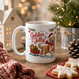 Gouden Retriever Kerst Gouden & Vrolijke Feestdage Koffiemok