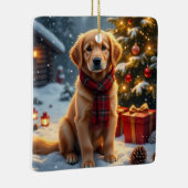 Gouden Retriever Kerst Kunst Keramisch Ornament (Rechts)