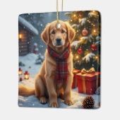 Gouden Retriever Kerst Kunst Keramisch Ornament (Links)