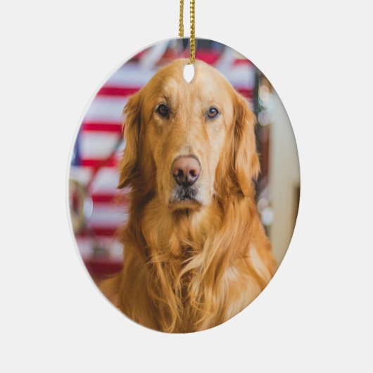 Gouden Retriever Kerst Ornament Voeg uw foto toe (Rechts)