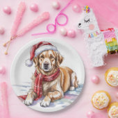 Gouden Retriever Kerst Papieren Bord (Feest)