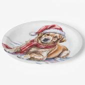 Gouden Retriever Kerst Papieren Bord (Gekanteld)