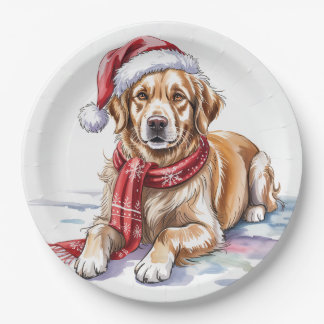 Gouden Retriever Kerst Papieren Bord
