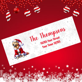 Gouden Retriever Kerst retour adreslabel Etiket