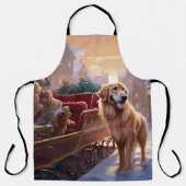 Gouden Retriever Kerst Seizoen Schort (Voorkant)