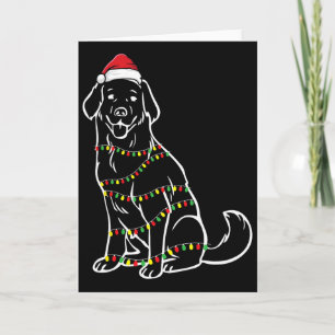 Gouden Retriever Kerstboom Lichtjes X-mas Mooie  Kaart
