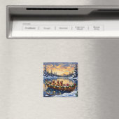 Gouden Retriever Kerstboot Vakantie Magneet (Insitu (Vaatwasser))