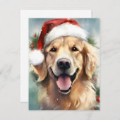 Gouden Retriever Kerstborstel schilderen kunstwerk Feestdagenkaart (Voorkant / Achterkant)