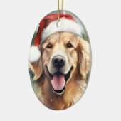 Gouden Retriever Kerstborstel schilderen kunstwerk Keramisch Ornament (Links)