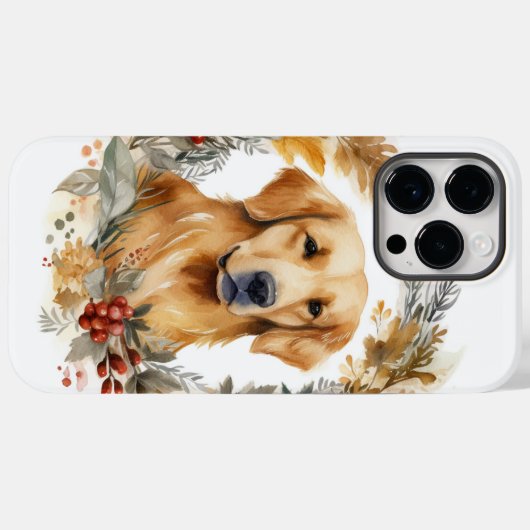 Gouden Retriever Kerstkrans Feestelijke Pup Case-Mate iPhone Case (Achterkant (horizontaal))