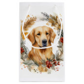 Gouden Retriever Kerstkrans Feestelijke Pup Klein Cadeauzakje (Achterkant)