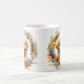 Gouden Retriever Kerstkrans Feestelijke Pup Koffiemok (Center)