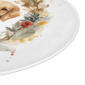 Gouden Retriever Kerstkrans Feestelijke Pup Snijplank (Hoek)