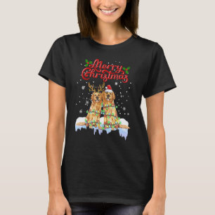 Gouden Retriever Kerstlichtjes Matching Familie  T-shirt