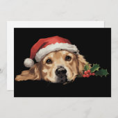 Gouden Retriever Kerstman Hoed Hond Kerstmis Feestdagenkaart (Voorkant / Achterkant)