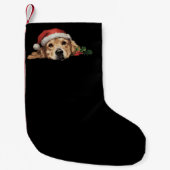 Gouden Retriever Kerstman Hoed Hond Kerstmis Kleine Kerstsok (Voorkant)