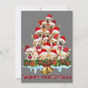 Gouden Retriever Kerstman Hoed Kerst Honden Vrolij Kaart