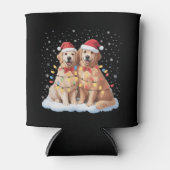 Gouden Retriever Kerstman Hoed Rendier Blikjeskoeler (Voorkant)