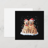 Gouden Retriever Kerstman Hoed Rendier  Feestdagenkaart (Voorkant / Achterkant)