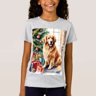 Gouden Retriever Kerstman Ik Ben Braaf Kerst T-shirt