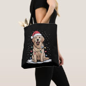 Gouden Retriever Kerstman Kerstboom Lichtjes Kerst Tote Bag (Dichtbij)
