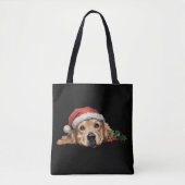 Gouden Retriever Kerstmis Kerstman Hoed Hond Xmas Tote Bag (Voorkant)